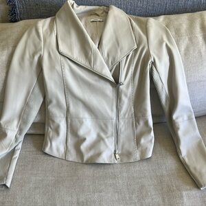 Vince Cream Leather Jacket